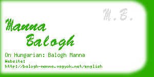 manna balogh business card